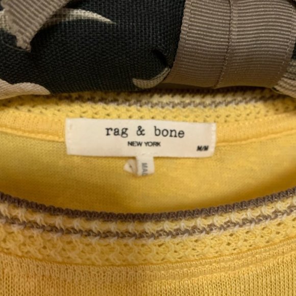 Rag and Bone Yellow Linen-Blend T-Shirt Medium - Picture 6 of 8